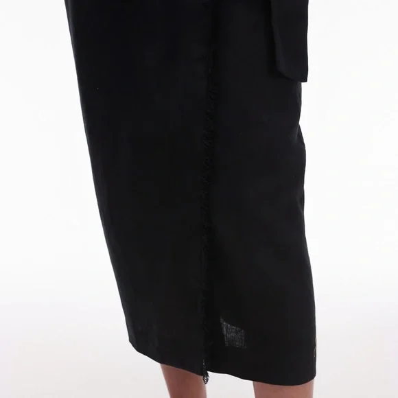 MANGO Linen-Blend Wrap Skirt - Picture 7 of 10